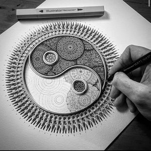 Yin & Yang Mandala - Limited Edition - Giclee Fine Art Print