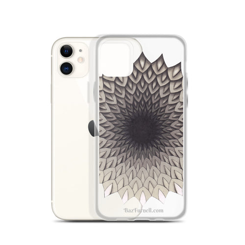 Black Hole 3D Mandala iPhone Case by Baz Furnell