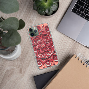 Red Petal 3D Mandala iPhone Case