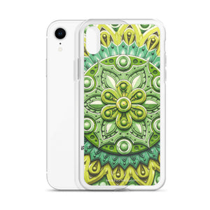 Green Flower 3D Mandala iPhone Case
