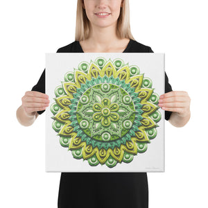 Green Flower - 3D Stone Mandala Canvas