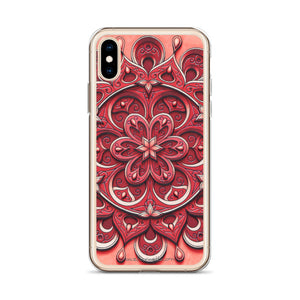Red Petal 3D Mandala iPhone Case