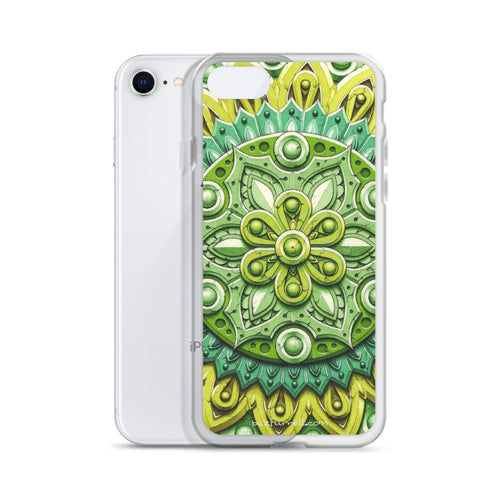 Green Flower 3D Mandala iPhone Case