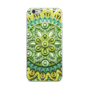 Green Flower 3D Mandala iPhone Case