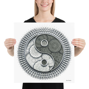 Limited Edition Yin & Yang Mandala Print by Baz Furnell 