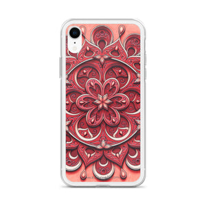 Red Petal 3D Mandala iPhone Case