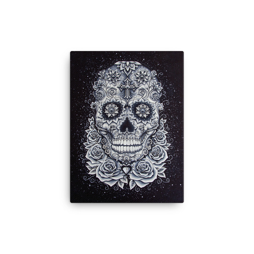 Crystal Skull on Canvas By Baz Furnell