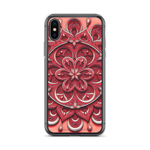 Red Petal 3D Mandala iPhone Case