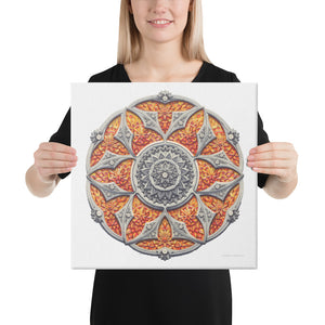 Lava Stone 3D Mandala on Canvas