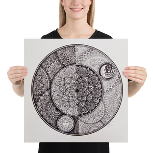 Sun & Moon Mandala Poster - Premium Paper