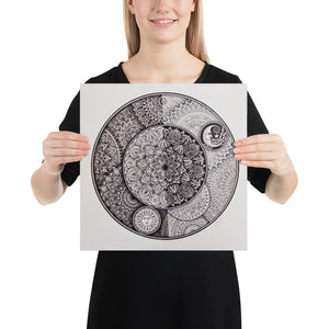 Sun & Moon Mandala Poster - Premium Paper