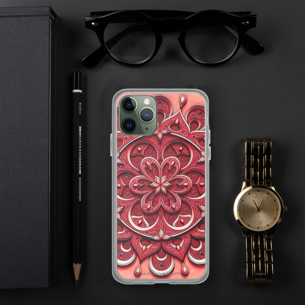 Red Petal 3D Mandala iPhone Case